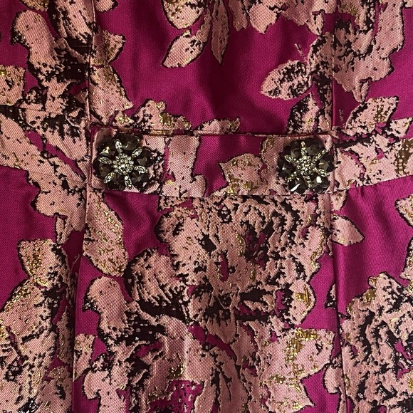 Adrianna Papell Womens Dress Sz 8 Pink Brocade Special Occasion Event Flattering - Picture 8 of 15